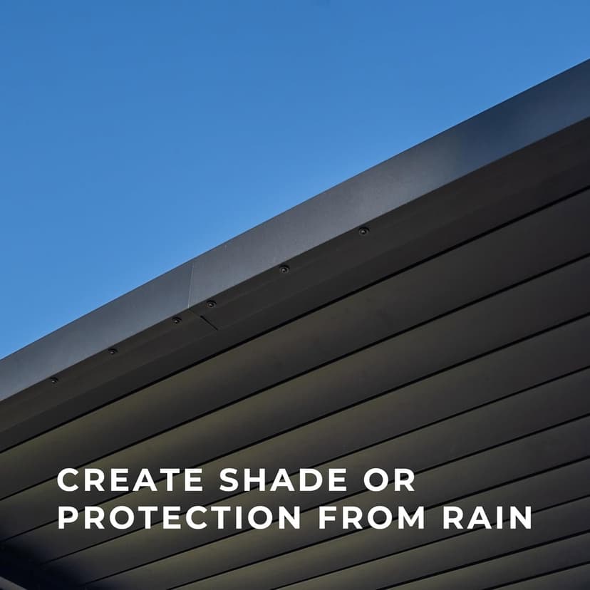 Backyard Discovery Evanston 18'x10' Galvanized Steel Wall-Mounted Louvered Pergola Kit with Adjustable Roof, Shade, Rain Protection, High-Wind Rating, PowerPort, Gutter System for Outdoor Patio, Deck