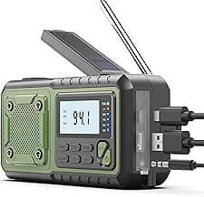 Crank Emergency Radio, Weather Radios5000mAh, Solar Radios with Hand Crank Emergencies, NOAA/AM/FM Weather Alert Radio, SOS Alarm,Flashlight & Reading Lamp, for Indoor Outdoor Survival