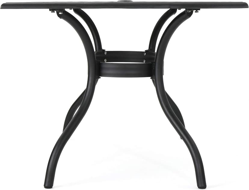 Christopher Knight Home Cayman Outdoor 6-Seater Cast Aluminum Dining Set, 7-Pcs Set, Black Sand