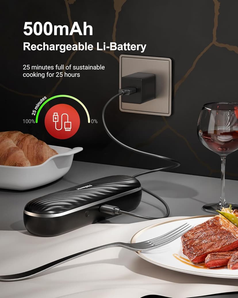 500ft Bluetooth Wireless Meat Thermometer for Smoker, Fitflavor Digital Grill Meat Thermometer Wireless for Grilling BBQ Cooking Oven Rotisserie, Rechargeable Battery, IP67 Waterproof (FNT11-4)