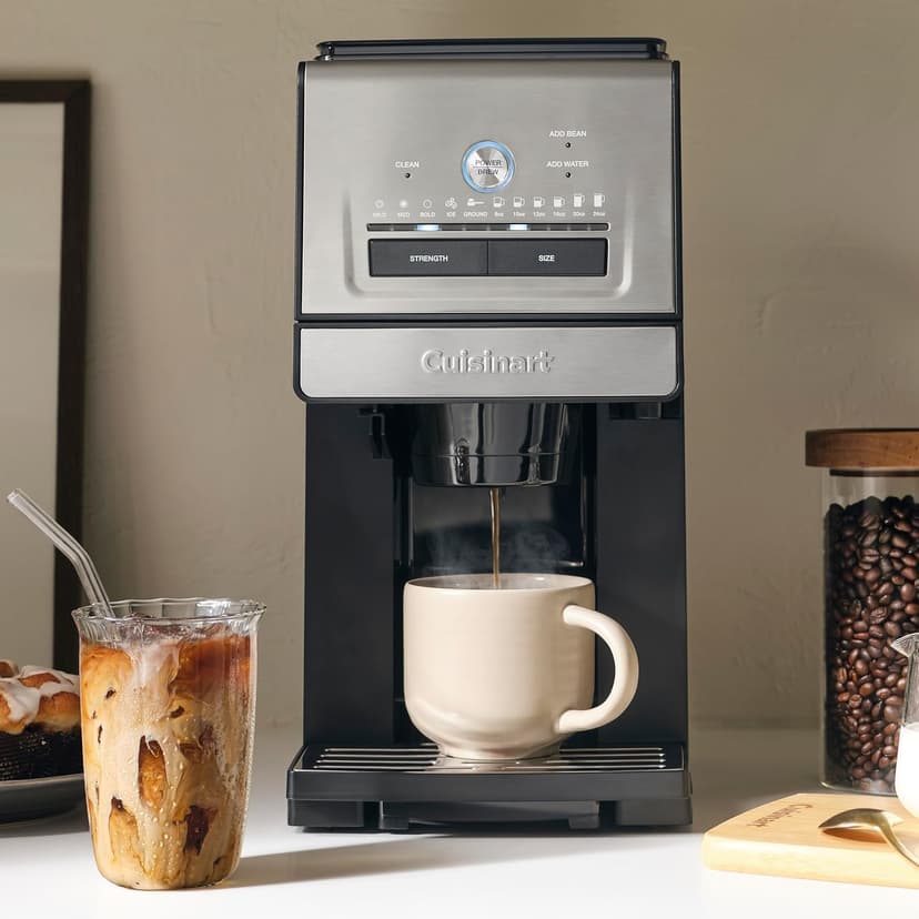 Cuisinart Coffee Maker, Custom Grind and Brew Single Cup Coffee Maker, 6 Cup Sizes, Built-in Stainless Steel Burr Mill, Adjustable Strength, Grind Control and Over Ice Feature, Easy Cleaning, DGB-30