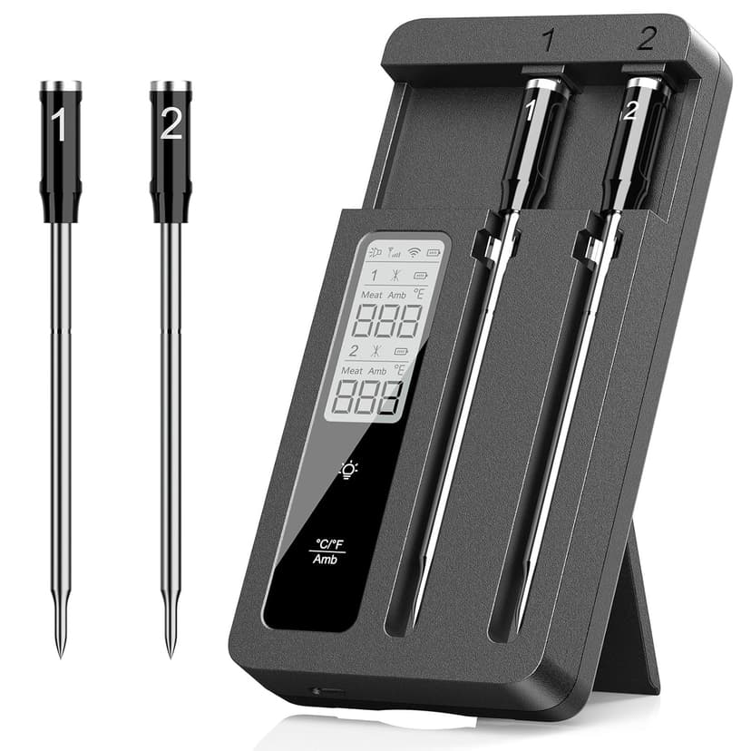 Smart Wireless Meat Thermometer with Dual Probes, Bluetooth & WiFi Combo, High Precision & Fast Response for BBQ, Grill, Smoker, Oven, Air Fryer