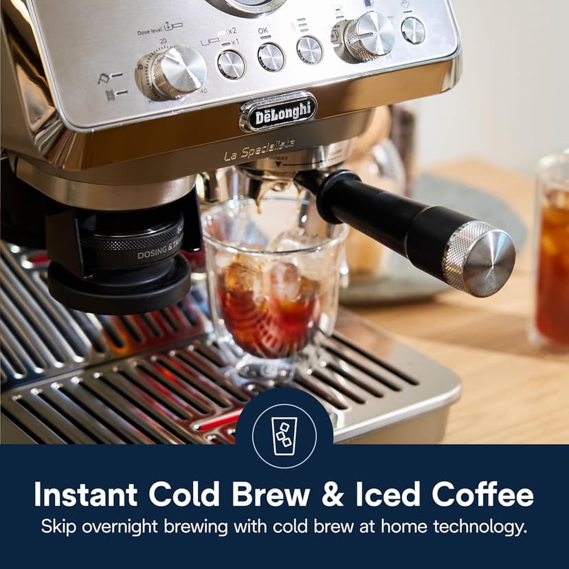 De'Longhi La Specialista Arte Evo Espresso Machine - Compact Cold Brew Coffee Maker with Grinder, Frother, Variable Temp Control & Tamping Tools - Home Barista Kit for Lattes, Cappuccinos, Iced Coffee