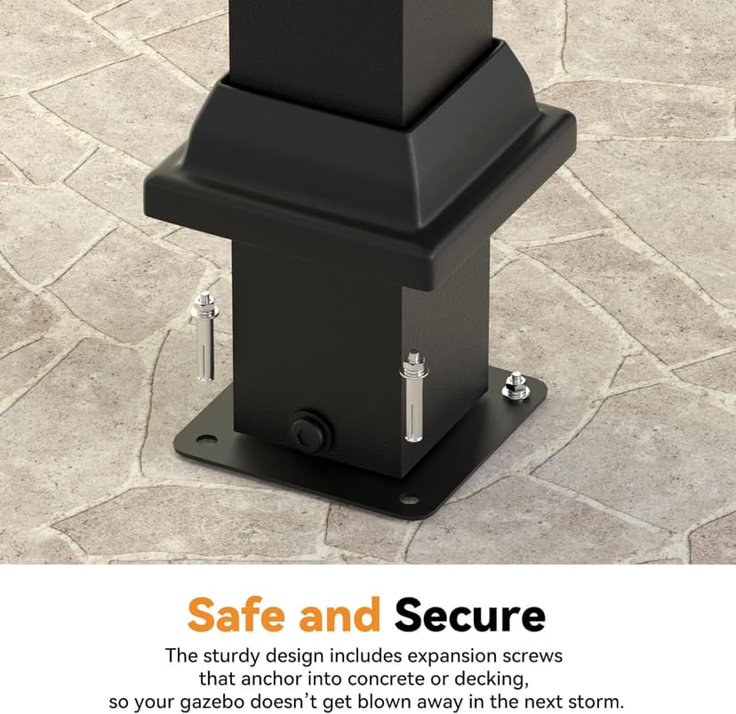 Hardtop Grill Gazebo 6'x12'with Side Shelf, Outdoor Gazebo with Bottle Opener & Hooks, Grill Canopy with Sturdy Rustproof Design for Backyard, Garden, Patio,Black