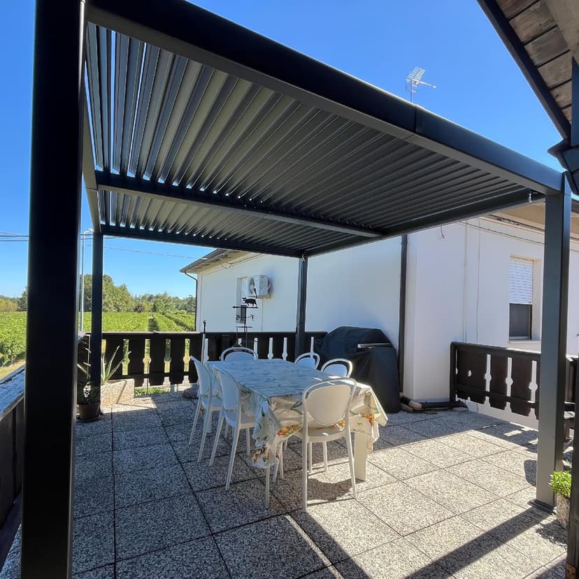 PURPLE LEAF Louvered Pergola 10' x 12' Patio Aluminum Pergola with Independent Adjustable Rainproof Roof Hardtop Small for Outdoor Deck Garden Yard