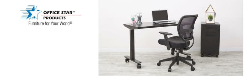 Space Seating AirGrid Back and Padded Stitched Bonded Leather Seat, 2-to-1 Synchro Tilt Control, Adjustable Arms, Nylon Base Adjustable Managers Chair, Black