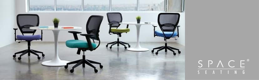 SPACE Air Grid Mid-Back Swivel Chair, Black, 20-1/2 x 19-1/2 x 42h