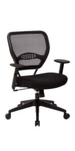 SPACE Air Grid Mid-Back Swivel Chair, Black, 20-1/2 x 19-1/2 x 42h