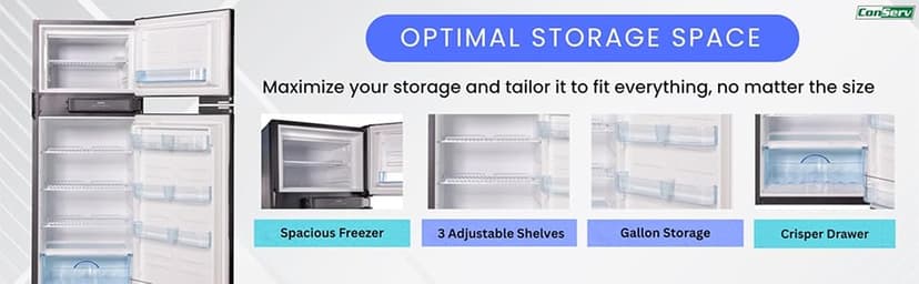 12V/DC Refrigerator Freezer 10cf Stainless for RV Boat Off-Grid 2 Doors