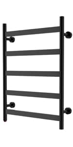 HEATGENE Towel Warmer, Compact Electric Towel Warmer for Small Bathroom, Wall-Mounted Electric Towel Racks, Plug-in/Hardwired Electric Towel Rails - Matte Black