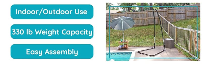 Sunnydaze Adjustable Hammock Chair Stand Only - 79-Inch to 93-Inch Tall Hanging Chair Stand - Heavy-Duty 330-Pound Weight Capacity