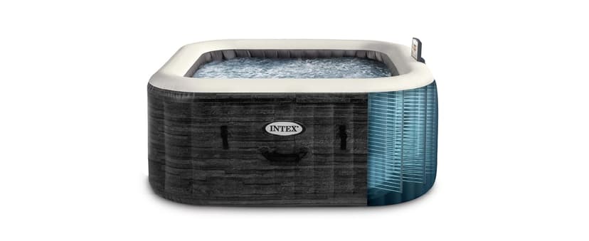 INTEX 28451EP PureSpa Greystone Deluxe Spa Set: Includes Energy Efficient Spa Cover and Wireless Control Panel – Spa Control App – Built-in FastFill Inflation System – 6 Person Capacity – 77" x 28"