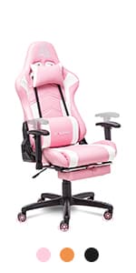 Gaming Chair High Back Ergonomic Computer Racing Chair Adjustable Office Chair with Footrest, Lumbar Support Swivel Chair - Upgraded Version BlackPurple