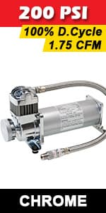 Vixen Horns Heavy Duty Onboard Air Compressor 200 PSI. Universal Replacement for Truck/Car Train Horn/Suspension/Ride/Bag kit/System. Fits All 12v Vehicles like Semi/Pickup VXC8301