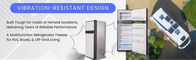 12V/DC Refrigerator Freezer 10cf Stainless for RV Boat Off-Grid 2 Doors