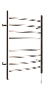 HEATGENE Towel Warmer, Compact Electric Towel Warmer for Small Bathroom, Wall-Mounted Electric Towel Racks, Plug-in/Hardwired Electric Towel Rails - Matte Black