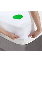 Waterproof Split Top King Mattress Pad Protector for Adjustable Bed, 34" Top Split from Head, Noiseless, Soft Padded Matress Protector