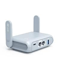 GL.iNet GL-MT6000 (Flint 2) WiFi 6 High Speed Gaming Routers for Wireless Internet, 2 x 2.5G Ethernet Ports for Fiber Optic Modem, Long Range Computer VPN WiFi Router, Home & Business