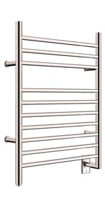 HEATGENE Towel Warmer, Compact Electric Towel Warmer for Small Bathroom, Wall-Mounted Electric Towel Racks, Plug-in/Hardwired Electric Towel Rails - Matte Black