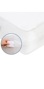 Waterproof Split Top King Mattress Pad Protector for Adjustable Bed, 34" Top Split from Head, Noiseless, Soft Padded Matress Protector