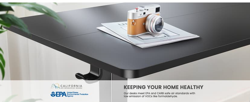 ErGear Height Adjustable Electric Standing Desk, 47.2 x 23.6 Inches Sit Stand up Desk, Memory Computer Home Office Desk with Two-Piece Desktop (Black)