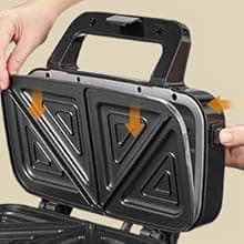 Waffle Makers, 3-in-1 Waffle Iron Panini Press Sandwich Maker with Removable Plates, 5-gears Temperature Control Non Stick Coating Cool Touch Handle Anti-skid Feet for Breakfast 1200W 120V