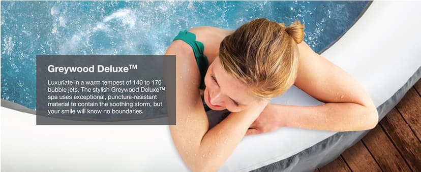 Intex PureSpa Plus 6 Person Portable Inflatable Round Hot Tub Spa with 170 Jets - Outdoor Blow-Up Hot Tub with Pump, Filter, Cover, and Dispenser Ball