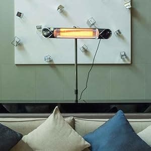 Briza Infrared Electric Patio Heater - Indoor/Outdoor Heater - Portable Wall/Garage Heater - 1500W - use with Stand - Mount to Ceiling/Wall)