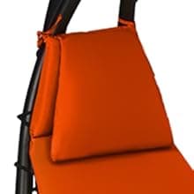 Giantex Hanging Chaise Lounger Chair, Arc Stand Porch Swing Chair w/Canopy, Cushion Built-in Pillow, Outdoor Freestanding Swing Hammock Chair for Patio Poolside Backyard Garden (Orange)