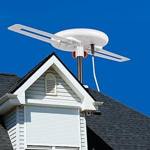 Five Star HDTV Antenna - 360° Omnidirectional Amplified Outdoor TV Antenna up to 150 Miles Indoor/Outdoor,RV,Attic 4K 1080P UHF VHF Supports 4TVs Installation Kit & Mounting Pole