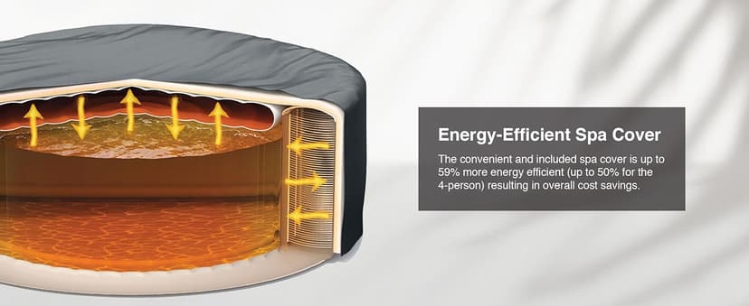 INTEX 28451EP PureSpa Greystone Deluxe Spa Set: Includes Energy Efficient Spa Cover and Wireless Control Panel – Spa Control App – Built-in FastFill Inflation System – 6 Person Capacity – 77" x 28"