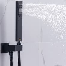 Waterfall And Rain Shower System Faucet Set 14 X 20 Inch LED Ceiling Rainfall Matte Black Shower Head With Handheld Spray Combo Shower Body Jets For Bathroom