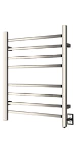 HEATGENE Towel Warmer, Compact Electric Towel Warmer for Small Bathroom, Wall-Mounted Electric Towel Racks, Plug-in/Hardwired Electric Towel Rails - Matte Black