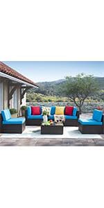 Homall 4 Pieces Outdoor Patio Furniture Sets Rattan Chair Wicker Set, Outdoor Indoor Use Backyard Porch Garden Poolside Balcony Furniture Sets Clearance (Brown and Beige)