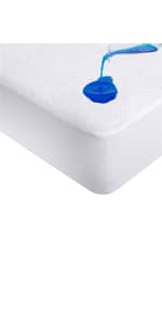 Waterproof Split Top King Mattress Pad Protector for Adjustable Bed, 34" Top Split from Head, Noiseless, Soft Padded Matress Protector