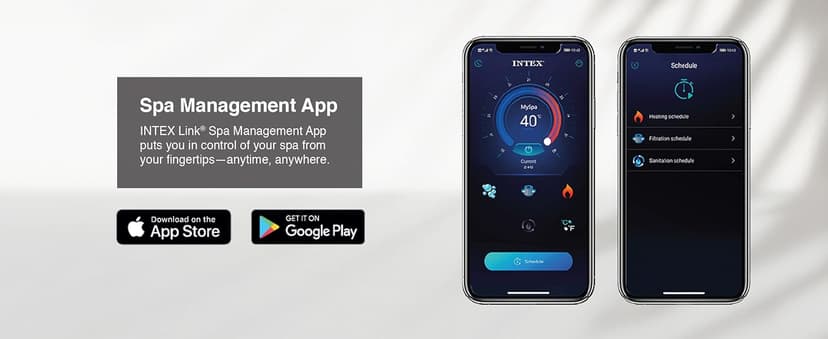 INTEX 28451EP PureSpa Greystone Deluxe Spa Set: Includes Energy Efficient Spa Cover and Wireless Control Panel – Spa Control App – Built-in FastFill Inflation System – 6 Person Capacity – 77" x 28"