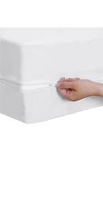 Waterproof Split Top King Mattress Pad Protector for Adjustable Bed, 34" Top Split from Head, Noiseless, Soft Padded Matress Protector