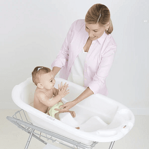 EuroBath 2-Stage Baby Bath Tub, White - Large, Long Lasting Baby Essentials, Must-Have Baby Bathtub, Newborn Essentials, Infant Bathtub & Baby Care Products for Registry
