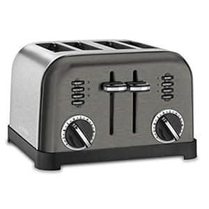 Cuisinart CPT-180BKS Classic 4-Slice Toaster, Black/Stainless Steel