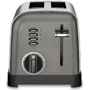 Cuisinart CPT-160BKS 2-Slice Metal Classic Toaster, Stainless Steel/Black