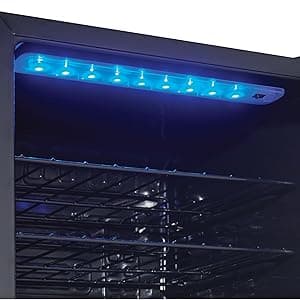 Danby DWC036A1BSSDB-6 3.3 Cu. Ft. Free Standing Wine Cooler, Holds 36 Bottles, Single Zone Fridge with Glass Door-Chiller for Kitchen, Home Bar, Stainless Steel