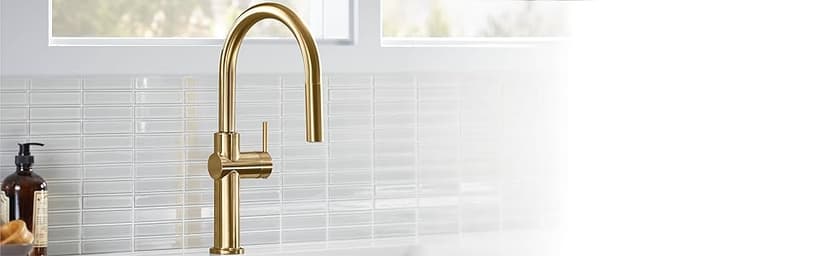 KOHLER 22972-2MB Crue Pull Down Kitchen Faucet, Pull-Down Sprayer, Vibrant Brushed Moderne Brass