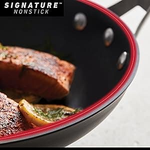 Calphalon Signature Hard-Anodized Nonstick Wok, 12", Flat-Bottom, Oven-Safe, PFOA-Free, Black