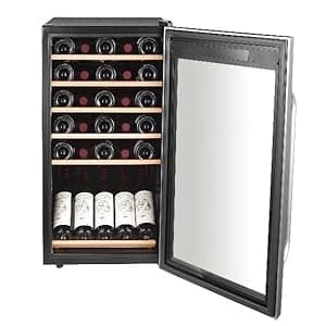 Whynter FWC-341TS 34 Bottle Freestanding Stainless Steel Wine Refrigerator with Display Shelf and Digital Control, Gray