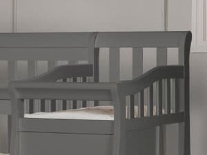 Dream On Me Jayden 4-in-1 Mini Convertible Crib And Changer in Storm Grey, Greenguard Gold Certified, Non-Toxic Finish, New Zealand Pinewood, 1" Mattress Pad