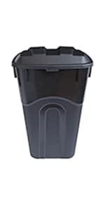 United Solutions 32 Gallon Wheeled Outdoor Garbage Can with Attached Snap Lock Lid and Heavy-Duty Handles, Black, Heavy-Duty Construction, Perfect Backyard, Deck, or Garage Trash Can, 2 Pack