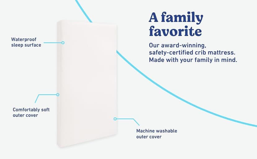 Graco Premium Crib & Toddler Mattress – GREENGUARD Gold Certified & CertiPUR-US Certified, Fits All Standard Crib & Toddler Beds, Waterproof Sleep Surface, Machine-Washable Outer Cover for Easy Care