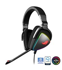 ASUS Gaming Headset ROG DELTA | Headset with Mic and Hi-Res ESS Quad-DAC | Compatible Gaming Headphones for PC, Mac, PS4, Xbox One | Aura Sync RGB Lighting,Black