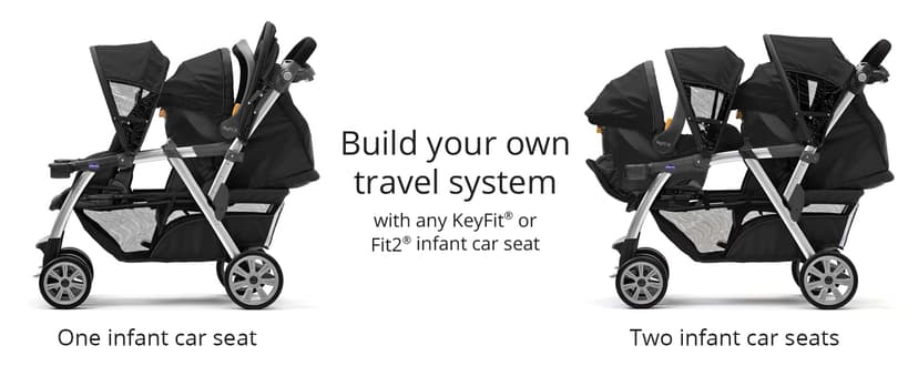 Chicco Cortina Together Double Stroller - Minerale | Black/Silver