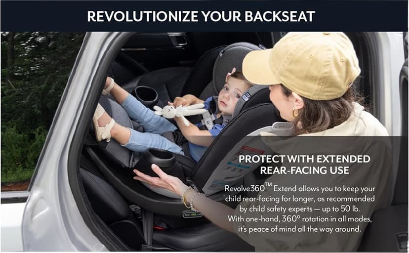 Evenflo Gold Revolve360 Extend All-in-One Rotational Car Seat with SensorSafe (Moonstone Gray)